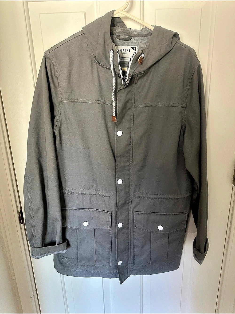 Empyre Hooded Field Jacket Gray Size Medium Like New